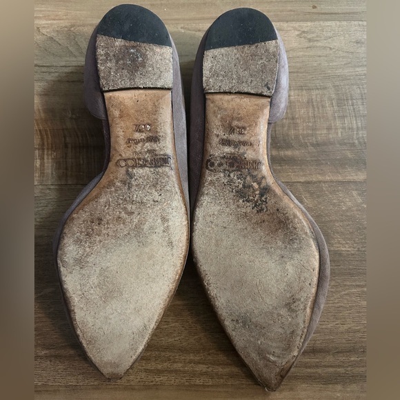 Jimmy Choo Grey Suede Pointed Toe Flats - Picture 2 of 2
